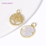 18K Plated Zircon Round Life Tree Heart Pendant