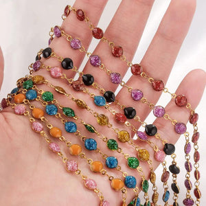 Stainless Steel Colorful Enamel Chain for Jewelry Making DIY