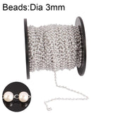 1 Meter Stainless Steel Pearls Chain for DIY Jewelry Making