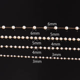 1 Meter Stainless Steel Pearls Chain for DIY Jewelry Making