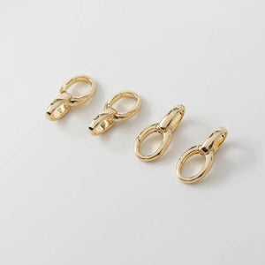 2PCS 14K Plated Chain Lobster Clasp Oval 8 Shape Spring Clasp DIY Necklace