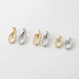 2PCS 14K Plated Chain Lobster Clasp Oval 8 Shape Spring Clasp DIY Necklace