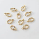 2PCS 14K Plated Chain Lobster Clasp Oval 8 Shape Spring Clasp DIY Necklace