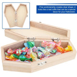 Halloween Coffin Candy Box Mini Hexagonal Wooden Storage