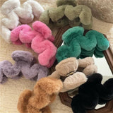 Autumn Plush Hair Clip Fluffy Cream Rabbit Hair M-shaped Hair Claw Hair Accessor