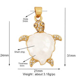 Heart Butterfly 18K Plated Charm Pendant with Shell Chips Inlay