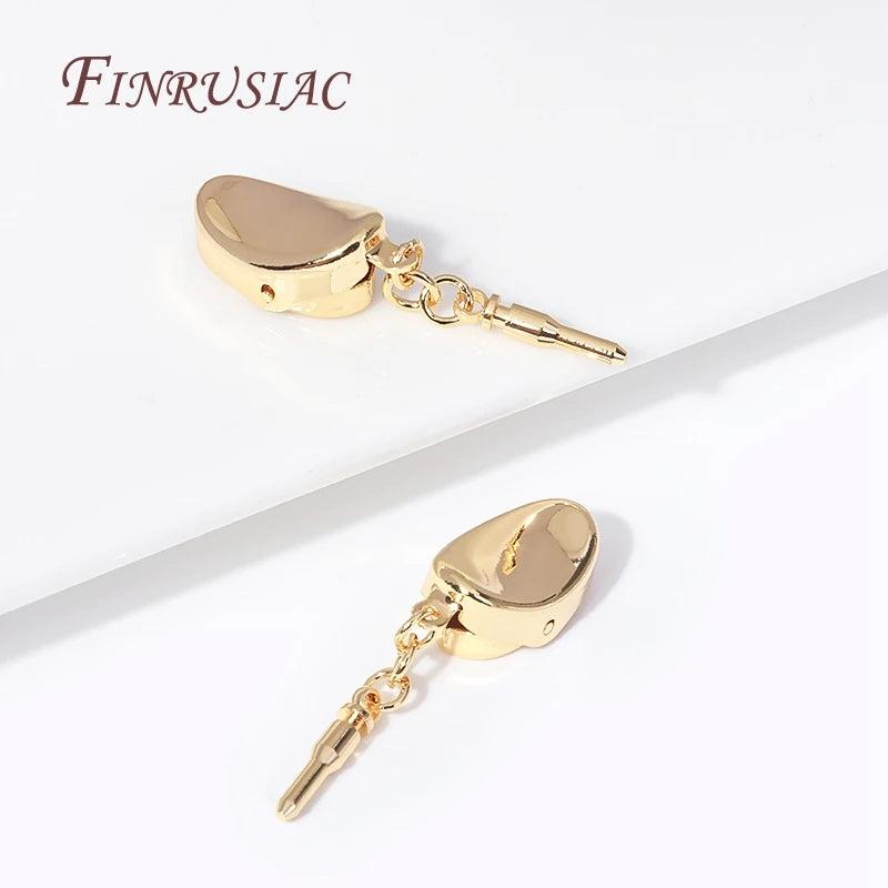 18K Plated Buckle End Clasp Connectors for DIY Pearl/Beads Jewelry