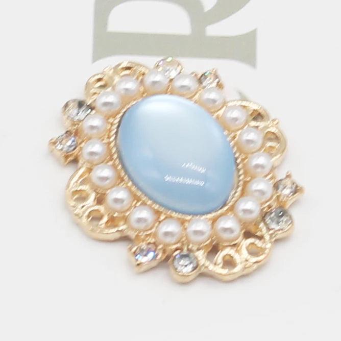 10PCS Metal Rhinestone Pearl Cat Eye Clothing Decoration