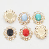 10PCS Metal Rhinestone Pearl Cat Eye Clothing Decoration