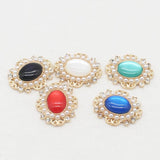 10PCS Metal Rhinestone Pearl Cat Eye Clothing Decoration