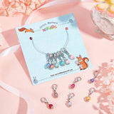 12 Pcs Glass Pearl Stitch Markers Alloy Enamel Crochet Stitch Marker Charms