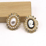 10Pcs Pearl Water Diamond Resin Beauty Head Alloy Accessories