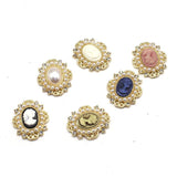 10Pcs Pearl Water Diamond Resin Beauty Head Alloy Accessories
