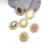10Pcs Pearl Water Diamond Resin Beauty Head Alloy Accessories
