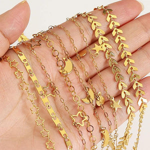 Stainless Steel Dangle Charm Pendants Chain for DIY Jewelry Making