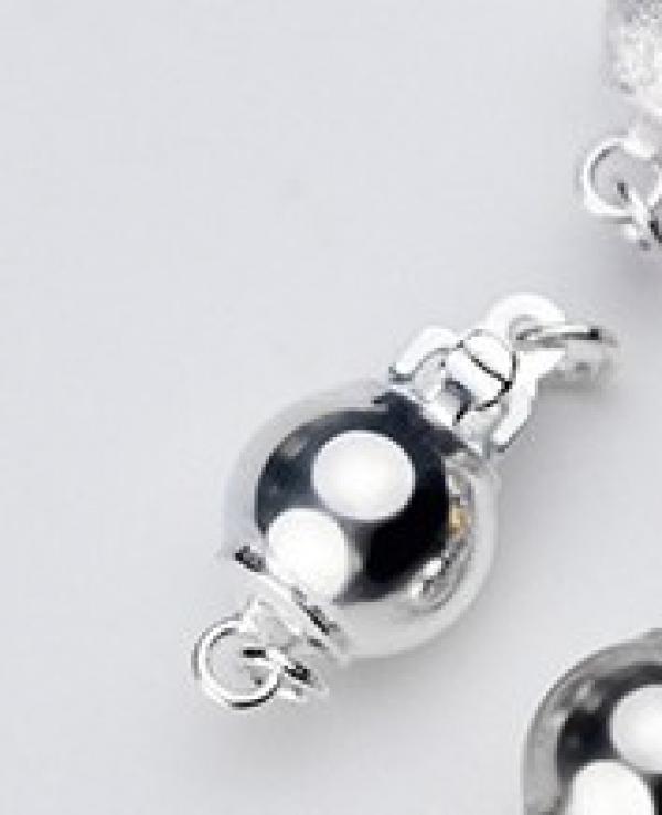 925 Sterling Silver Round Ball Clasp Hooks 6mm 8mm Bright/Matte Surface