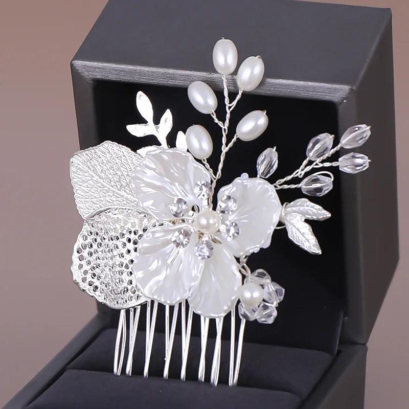 Beaded Hair Comb Wedding Tiara Crystal Crown