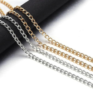 5 Yards Golden Silver Aluminium Twist Chains for DIY Bracelets Necklaces