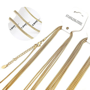 Stainless Steel Round Snake Chain Necklace 0.9/1.2/1.5mm