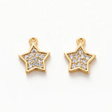 18K Pentagram Star Charms Tail Chain Earrings Bracelet Necklace DIY Jewelry