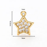 18K Pentagram Star Charms Tail Chain Earrings Bracelet Necklace DIY Jewelry