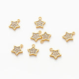 18K Pentagram Star Charms Tail Chain Earrings Bracelet Necklace DIY Jewelry