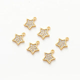 18K Pentagram Star Charms Tail Chain Earrings Bracelet Necklace DIY Jewelry