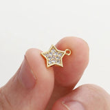 18K Pentagram Star Charms Tail Chain Earrings Bracelet Necklace DIY Jewelry