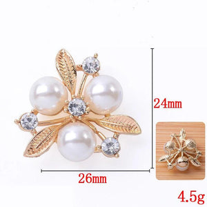 10Pcs 24 * 26mm Alloy Leaf Flower Heart Pearl Rhinestone Hair Accessories Diy
