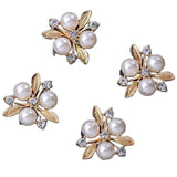 10Pcs 24 * 26mm Alloy Leaf Flower Heart Pearl Rhinestone Hair Accessories Diy