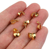 20pcs Stainless Steel Pearl Pendants Eye Pins Bail Top Drilled Beads End Caps