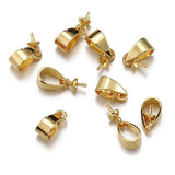 20pcs Stainless Steel Pearl Pendants Eye Pins Bail Top Drilled Beads End Caps