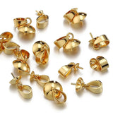 20pcs Stainless Steel Pearl Pendants Eye Pins Bail Top Drilled Beads End Caps