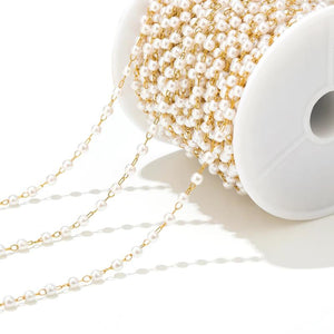 1 Meter Stainless Steel 3mm Pearl Chains DIY Necklace Making Jewelry Accessories