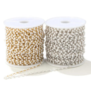 1 Meter Stainless Steel 3mm Pearl Chains DIY Necklace Making Jewelry Accessories