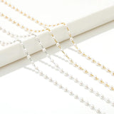 1 Meter Stainless Steel 3mm Pearl Chains DIY Necklace Making Jewelry Accessories
