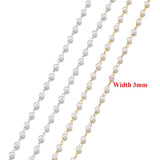 1 Meter Stainless Steel 3mm Pearl Chains DIY Necklace Making Jewelry Accessories