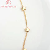 1 Meter Brass Star Necklace Chain 24K 1.2MM DIY Jewelry Findings
