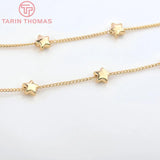 1 Meter Brass Star Necklace Chain 24K 1.2MM DIY Jewelry Findings