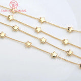 1 Meter Brass Star Necklace Chain 24K 1.2MM DIY Jewelry Findings