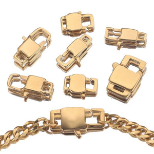 4pcs Stainless Steel Square Buckle Lobster Clasps Hooks for DIY Jewelry Making
