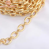 10x14MM 24K Gold Chain Link Necklace Bracelet DIY Jewelry Findings