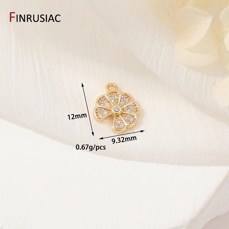 Colorful Zircon Tree Charm Pendant 14K Plated Necklace Making