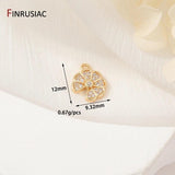 Colorful Zircon Tree Charm Pendant 14K Plated Necklace Making