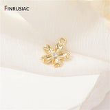 Colorful Zircon Tree Charm Pendant 14K Plated Necklace Making