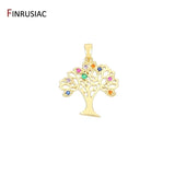Colorful Zircon Tree Charm Pendant 14K Plated Necklace Making