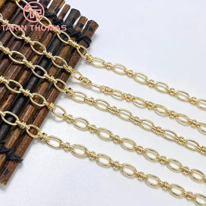 5x8MM 24K Plated Brass Necklace Chains Bracelet Chains High Jewelry Accessories