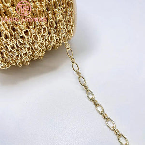 5x8MM 24K Plated Brass Necklace Chains Bracelet Chains High Jewelry Accessories