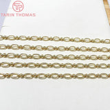5x8MM 24K Plated Brass Necklace Chains Bracelet Chains High Jewelry Accessories