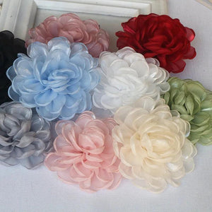 5PCS Large Organza Flower DIY Wedding Clothing Decoration